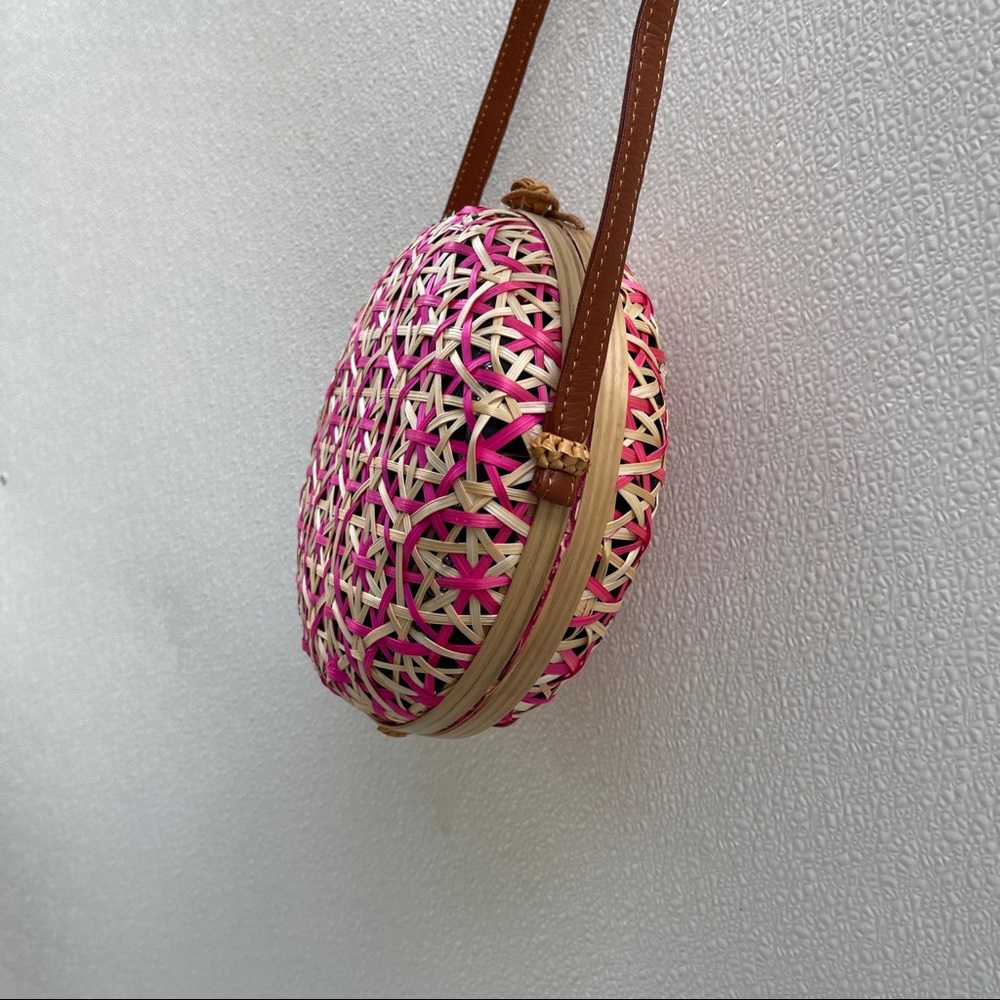 Wicker straw crossbody bag rattan summer purse - Picture 3 of 8